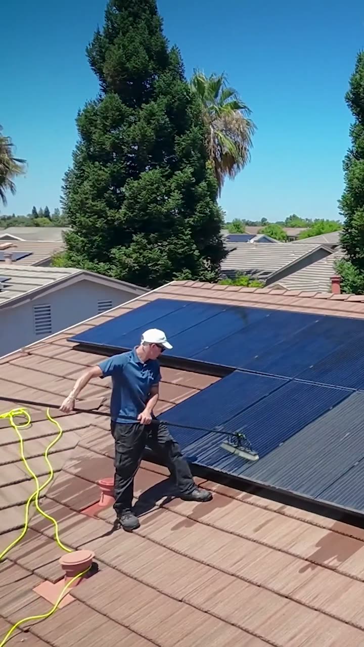 Wesley and Harrison Cable cleaning solar panels and pressure washing in Rocklin, California