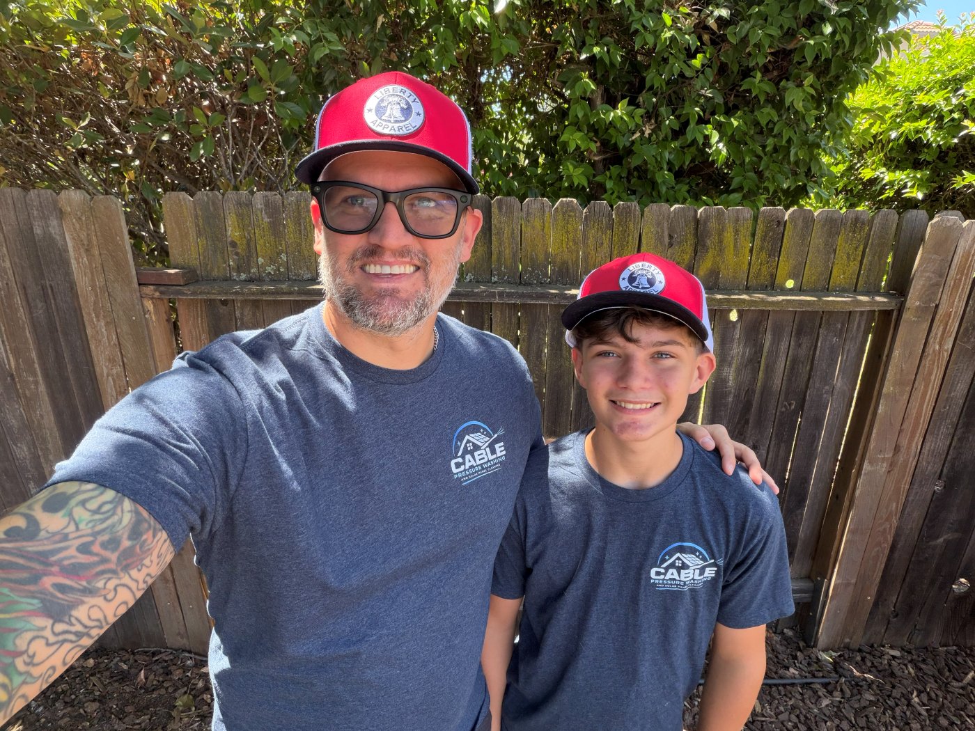 Wesley and Harrison Cable on the job in Rocklin, CA